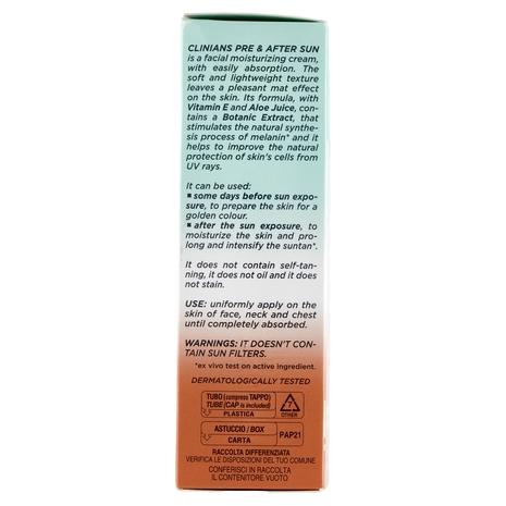 Clinians Bellezza Solare Pre & Dopo Sole Crema Viso Idratante 50 mL